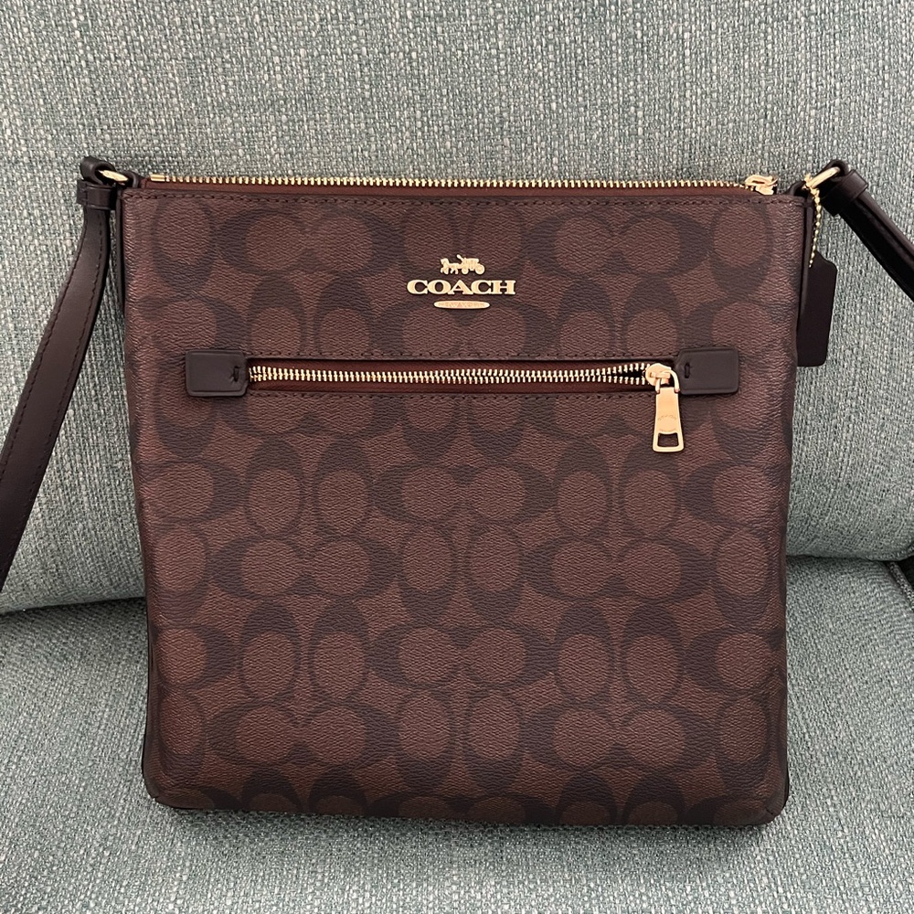 Dark brown envelope Coach bag